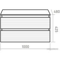 Brevita Тумба под умывальник Dakota 100 DAK-09100-19/02-2Я в Барановичах