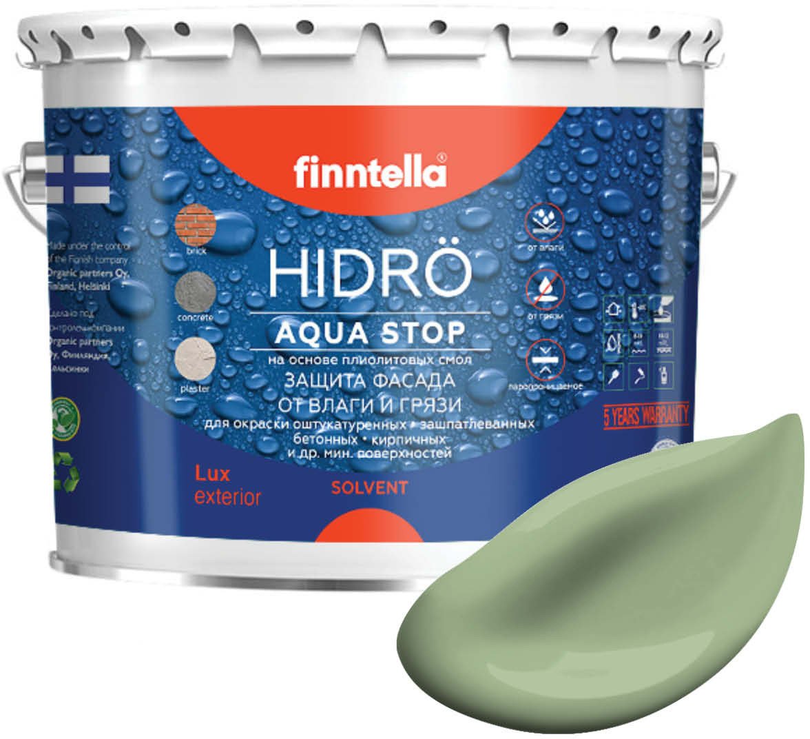 

Краска Finntella Hidro Sypressi F-14-1-3-FL026 2.7 л (зеленый)