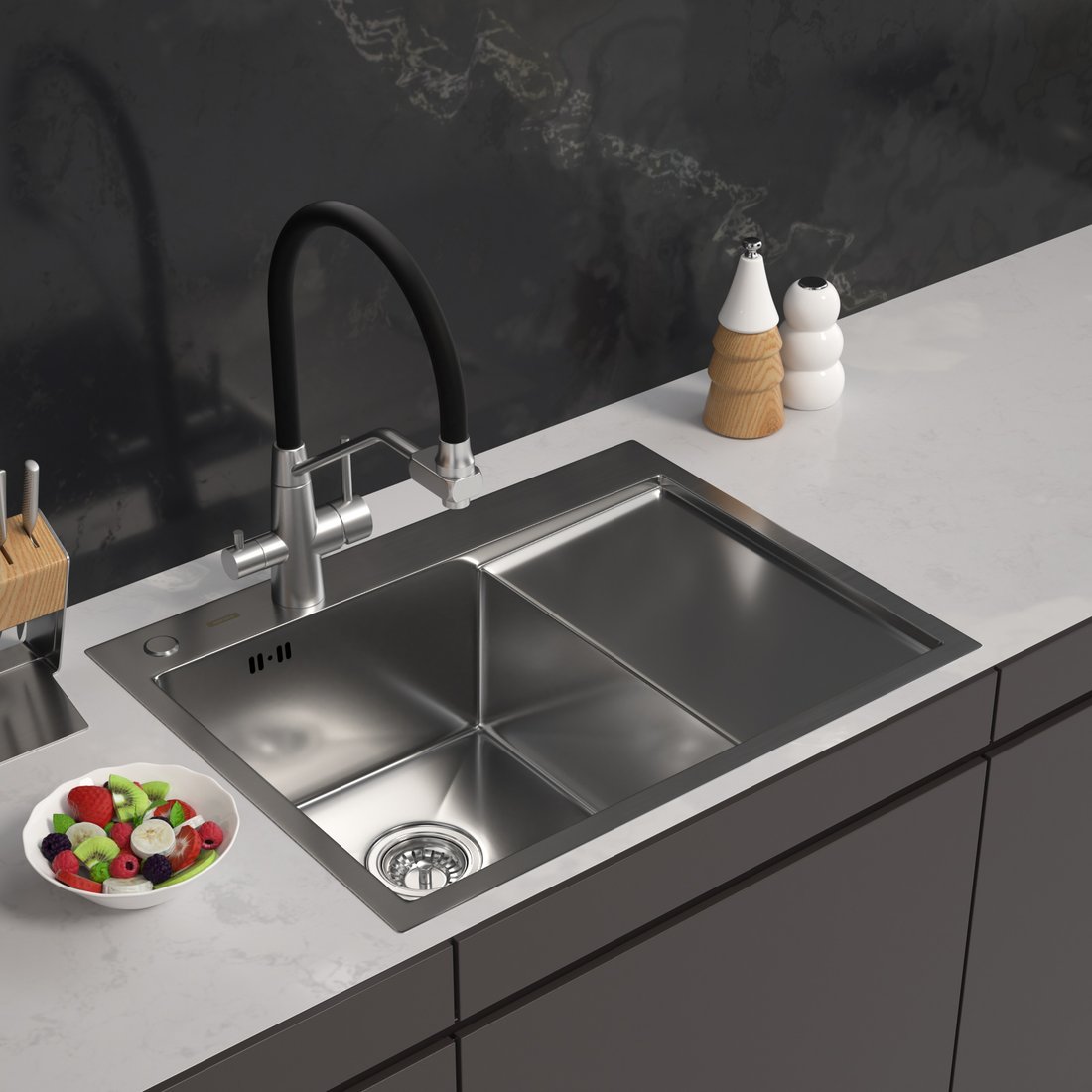 

Кухонная мойка ARFEKA ECO AR 650*500 L SATIN