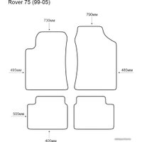 Комплект ковриков для авто Alicosta Rover 75 99-05 (салон, ЭВА 6-уг, серый) в Могилеве