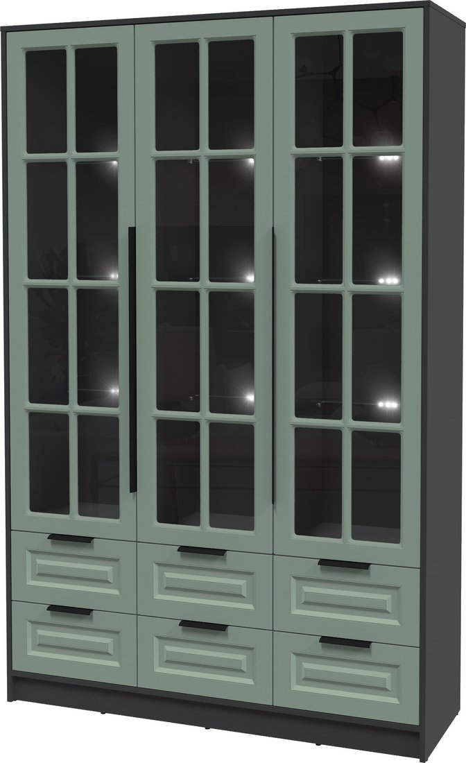 

Шкаф-витрина Интерлиния Концепт КТ-ШВ3 с подсветкой Деко (антрацит/мята)