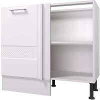 Шкаф напольный Горизонт Люкс угловой (белый гл) в Солигорске