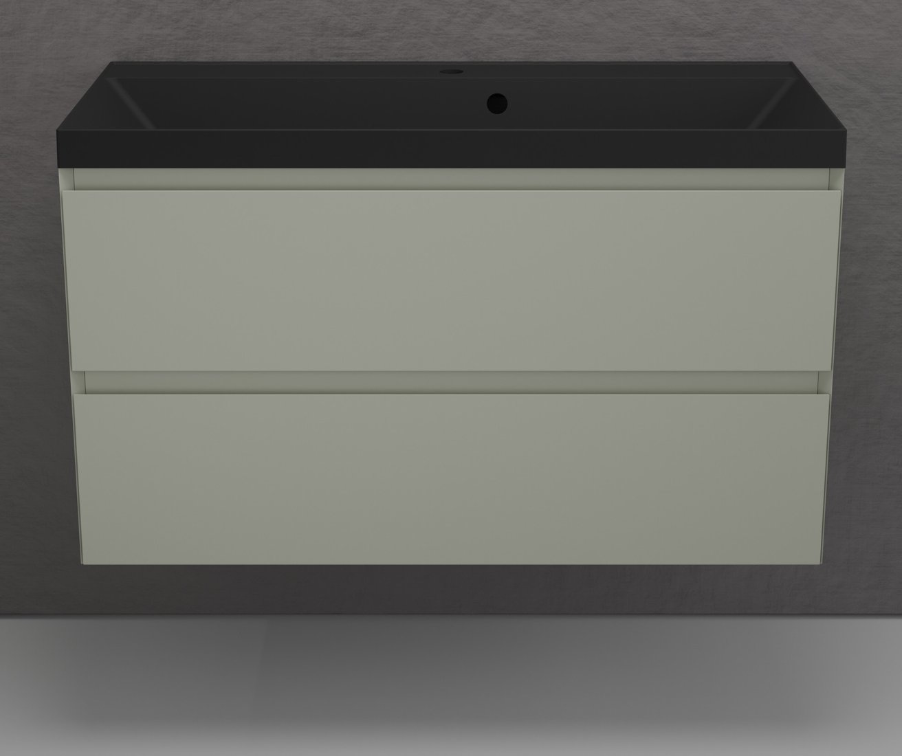 Symbolite Тумба под умывальник Манхэттен 100 Plus 2 ящика + Asti 100x45 (подвесная, олива/антрацит)