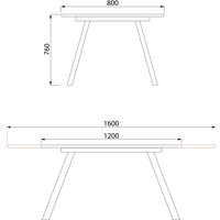 Кухонный стол Алвест AV 1209 120-160х80 (черный тунис /черный)