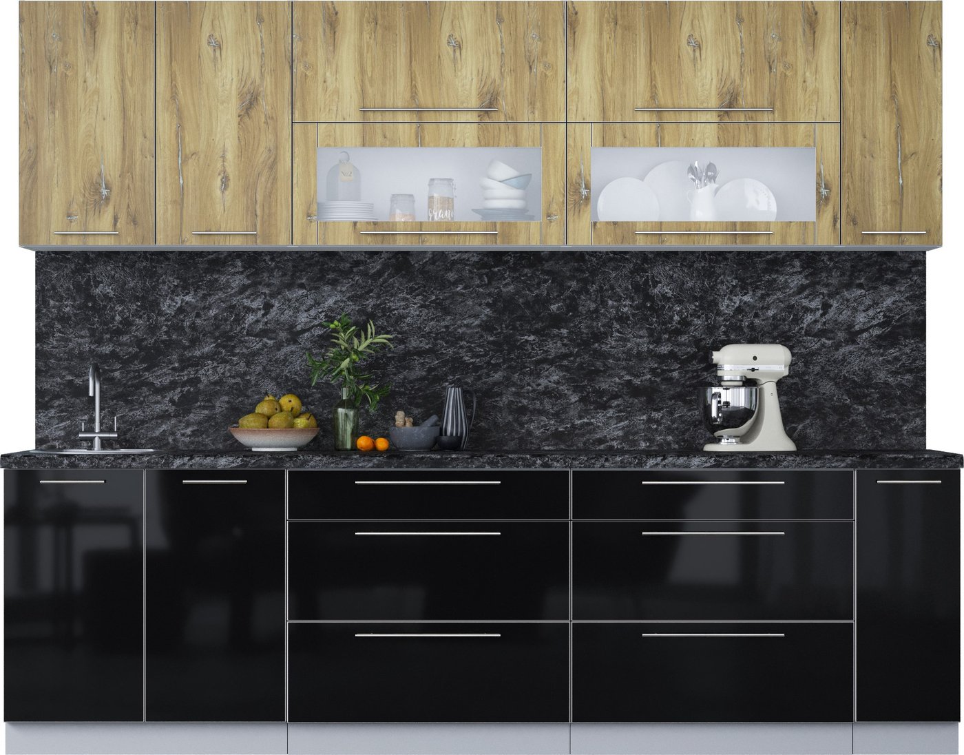 

Кухонный модуль Интерлиния Мила Пластик 2.7 В (дуб эпоксид/черный/кастилло темный)