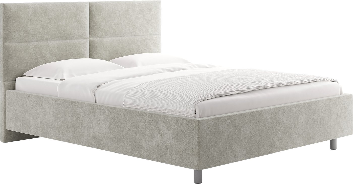 Кровать Сонум Omega 160x200 (микровелюр светло-серый)