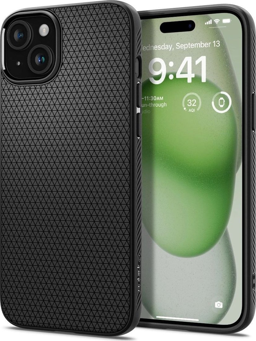 

Чехол для телефона Spigen Liquid Air для iPhone 15 Plus ACS06650 (черный)