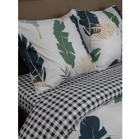 1.5-спальный комплект постельного белья Amore Mio Мако-сатин Tropic Микрофибра 1.5сп 93087 (черный/белый/зеленый/синий)