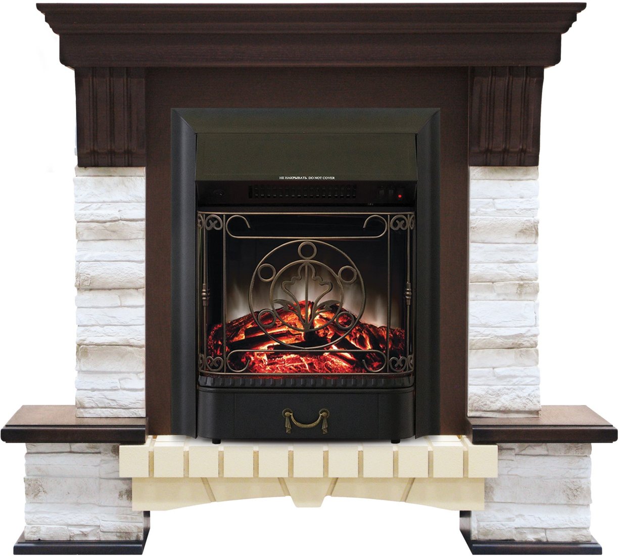

Каминокомплект Smolcom Stone Montebello STD-ASP MajesticFX Black RB-STD3BLFX (махагон коричневый антик)