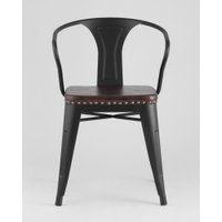 Стул с подлокотниками Stool Group Tolix Arms Soft LF718H Matte Black 3474+PU7005 (черный матовый)