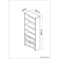 Стеллаж Mio Tesoro Сириус 2 ящика 78x190 2.02.07.110.1 (белый)