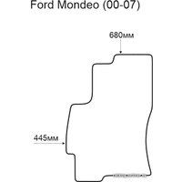 Коврик для салона авто Alicosta Ford Mondeo 00-07 (водитель, ЭВА 6-уг, серый)