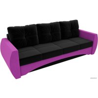 Диван Лига диванов Сатурн 101029 (микровельвет, черный/фиолетовый)