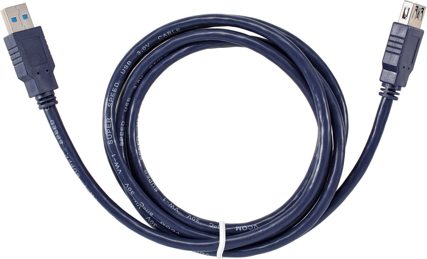 Удлинитель VCOM VUS7065-1.8M USB Type-A - USB Type-A (1.8 м, черный)