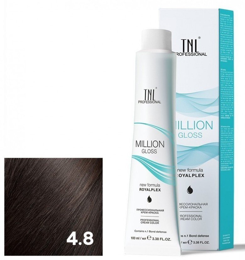 

Крем-краска для волос TNL Professional Million Gloss 4.8 100 мл