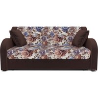 Диван Мебель-АРС Аккордеон Барон (жаккард/микровелюр, цветы/коричневый)