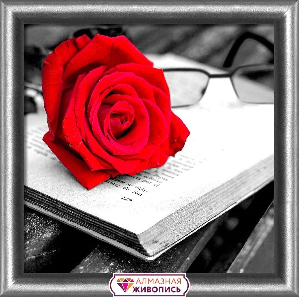 

Алмазная мозаика Алмазная Живопись Роза и книга АЖ-1871