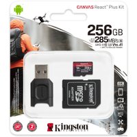 Карта памяти Kingston Canvas React Plus microSDXC 256GB (с адаптером и кардридером)