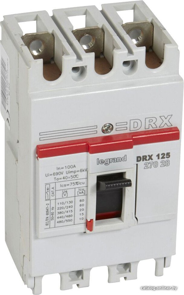 Выключатель автоматический Legrand DRX 125100A 3P 20KA 27028