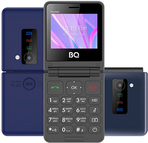 Кнопочный телефон BQ BQ-2456 Pocket (синий)