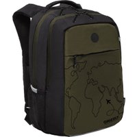 Школьный рюкзак Grizzly RB-556-5 (черный/хаки)