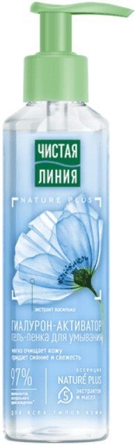 

Чистая линия Гель для умывания Гиалурон-активатор Экстракт василька для всех типов кожи 160 мл