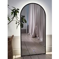 Зеркало с подсветкой  eMZe 50x100 LED.UV.ARC.50.100.СНЕ (черный с УФ-окантовкой и подсветкой)