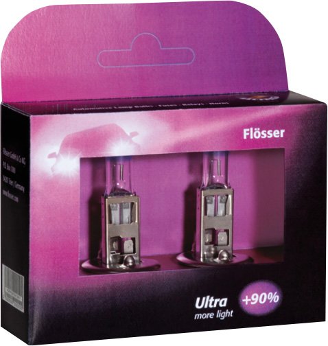 

Галогенная лампа Flosser H1 12V 55W P14,5s Ultra +90% 2шт [3021180]