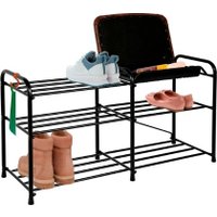 Полка для обуви ЗМИ Альфа 33 с сиденьем и ящиком ПДО А33СЯ (черный)