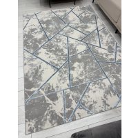 Ковер для жилой комнаты Radjab Carpet Амальфи Прямоугольник 01518B (2.4x3.4, C.Grey/L.Bule)
