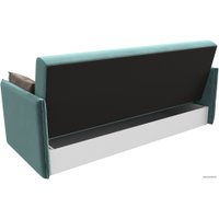 Диван Лига диванов Лига-018 117838 (велюр бирюзовый/подушки коричневый)