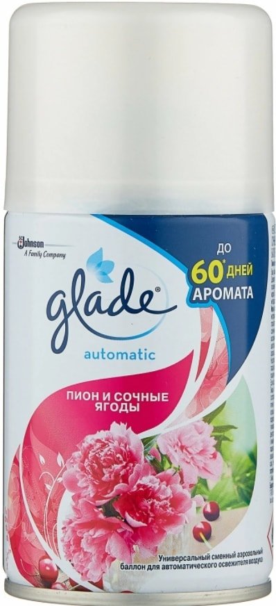 

Сменный блок для освежителя воздуха Glade Пион и сочные ягоды 269 мл 8991160422