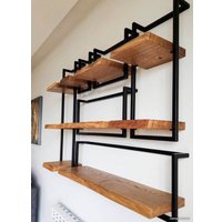 Полка Wooden Story Saint Etienne (ЛДСП, коричневое дерево/черный)