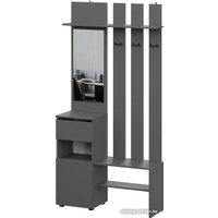 Стенка NN мебель Денвер с зеркалом (графит серый)