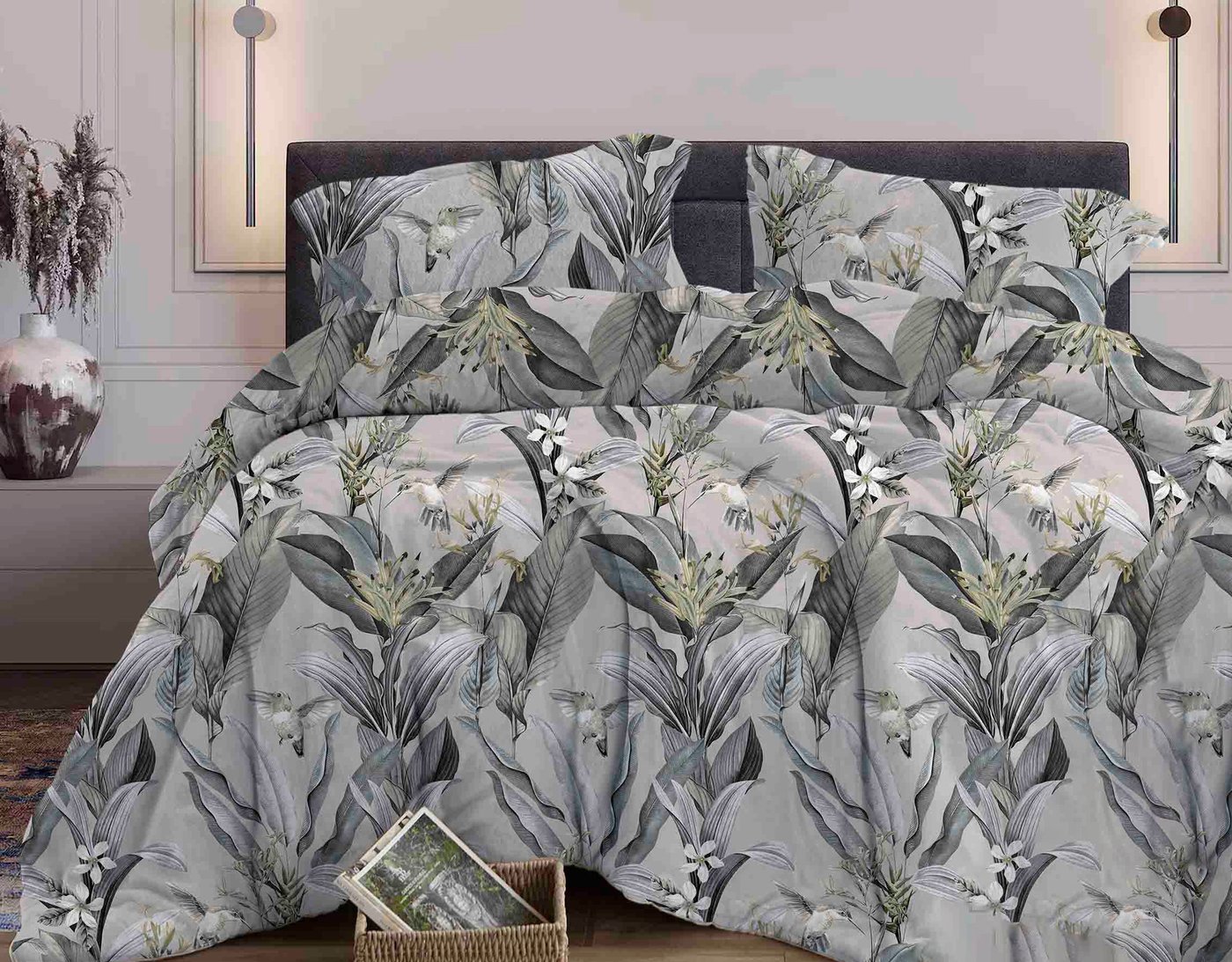 

Евро комплект постельного белья Бояртекс №352 Джунгли 8/5 Вид Евро (бязь, серый/бежевый)