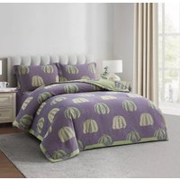 2-спальный комплект постельного белья Arya 2сп Pumpkin Dreams 8680943253422 (фиолетовый/оливковый)