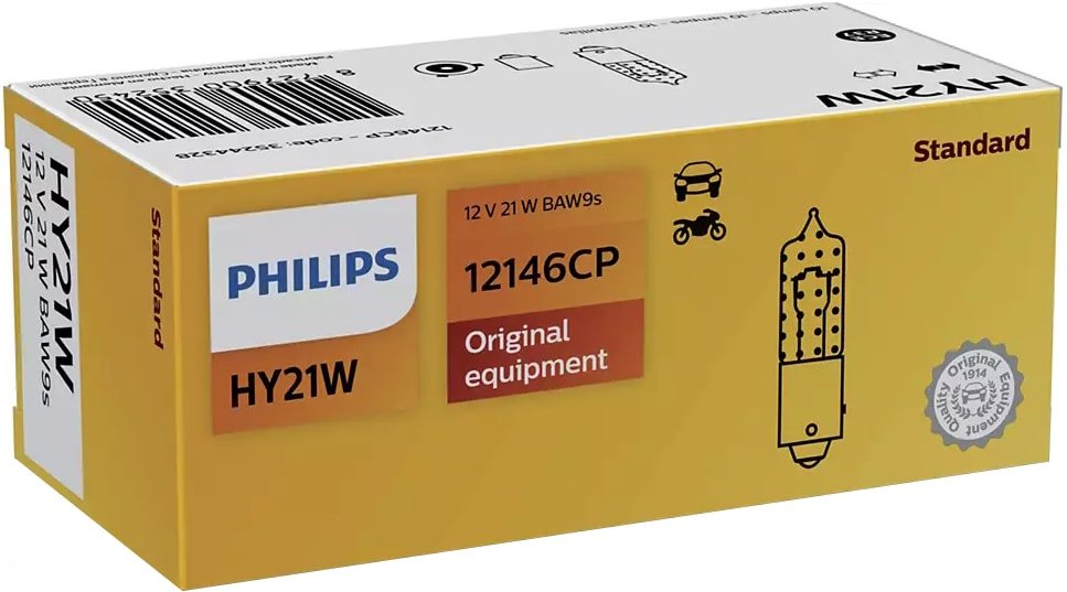 

Лампа накаливания Philips HY21W Vision 1шт