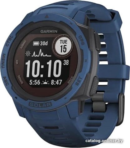 Умные часы Garmin Instinct Solar (голубой прилив)