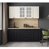 Готовая кухня Интерлиния Мила Деко 1.8Б (черный/белый/дуб бунратти)