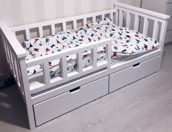 Кровать Kinderwood Лотос-5 200х90 с ящиками (белый)