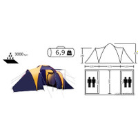 Кемпинговая палатка Acamper Sonata 4 (желтый/синий)