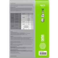 Фотобумага CACTUS Матовая A4 180 г/м2 100 листов CS-MA4180100