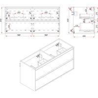  ЗОВ Тумба под умывальник со столешницей Парма 120 (белый/галифакс/столешница галифакс)