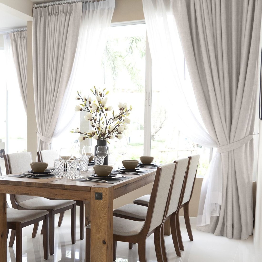 

Комплект штор Волшебная ночь Рогожка 200x270см 2 подхвата 757472 (2 шт, экрю)