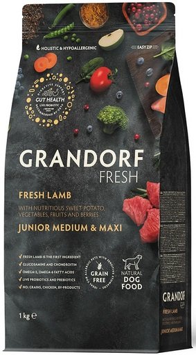 

Сухой корм для собак Grandorf Fresh Junior Medium & Maxi (с ягненком и бататом) 1 кг