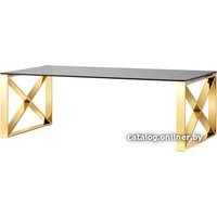 Журнальный столик Stool Group Кросс 120x60 ECT-008-TG-SK (стекло Smoke/сталь золото)