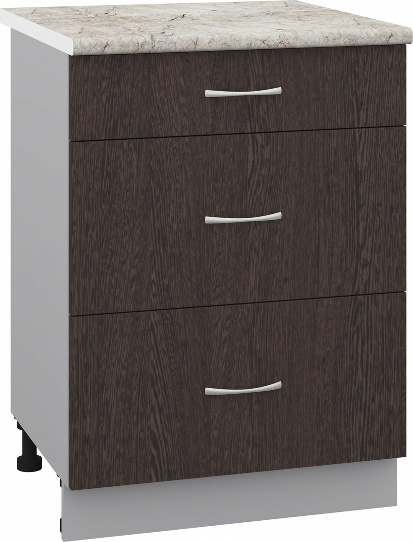 

Шкаф напольный Кортекс-мебель Корнелия Лира НШ60р3ш (венге/марсель)