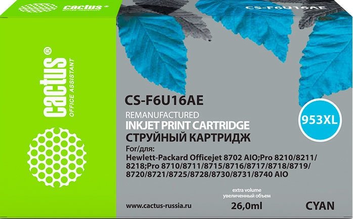 

Картридж CACTUS CS-F6U16AE (аналог HP F6U16AE)