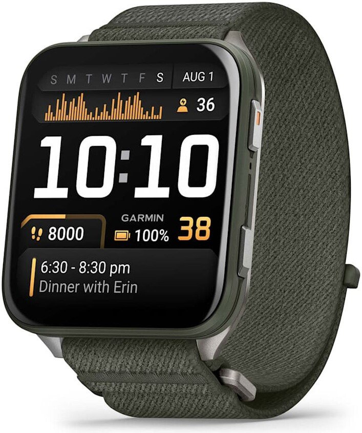 Умные часы Garmin Venu X1 (титановый/зеленый)