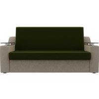 Диван Лига диванов Сенатор 140 106441 (микровельвет, зеленый/бежевый)